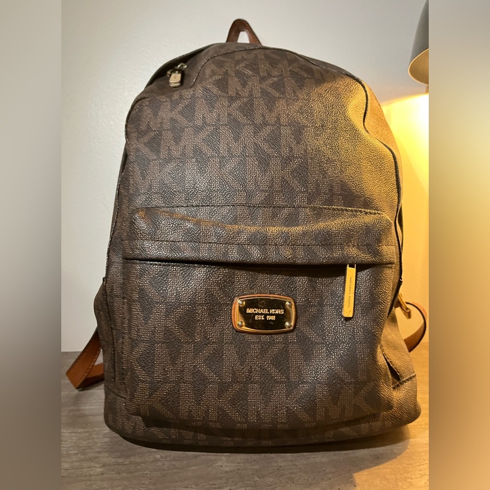 Brown Michael Kors Leather Backpack